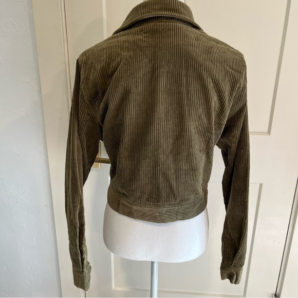 Lost + Wander Olive Corduroy Cropped Jacket Medium - Picture 5 of 12